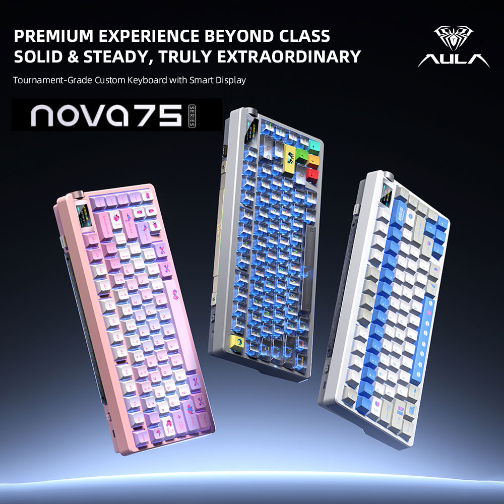 Keyboard Gaming Transparent - Nuova Tastiera Meccanica Wireless AULA NOVA75