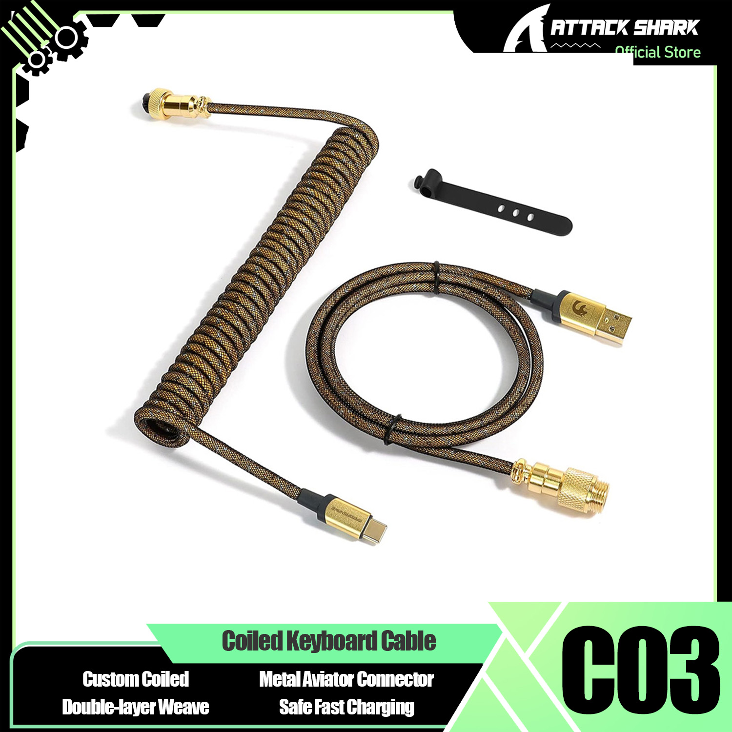 Coiled Usb Cable - ATTACK SHARK * MAMBASNAKE C03 Cavo