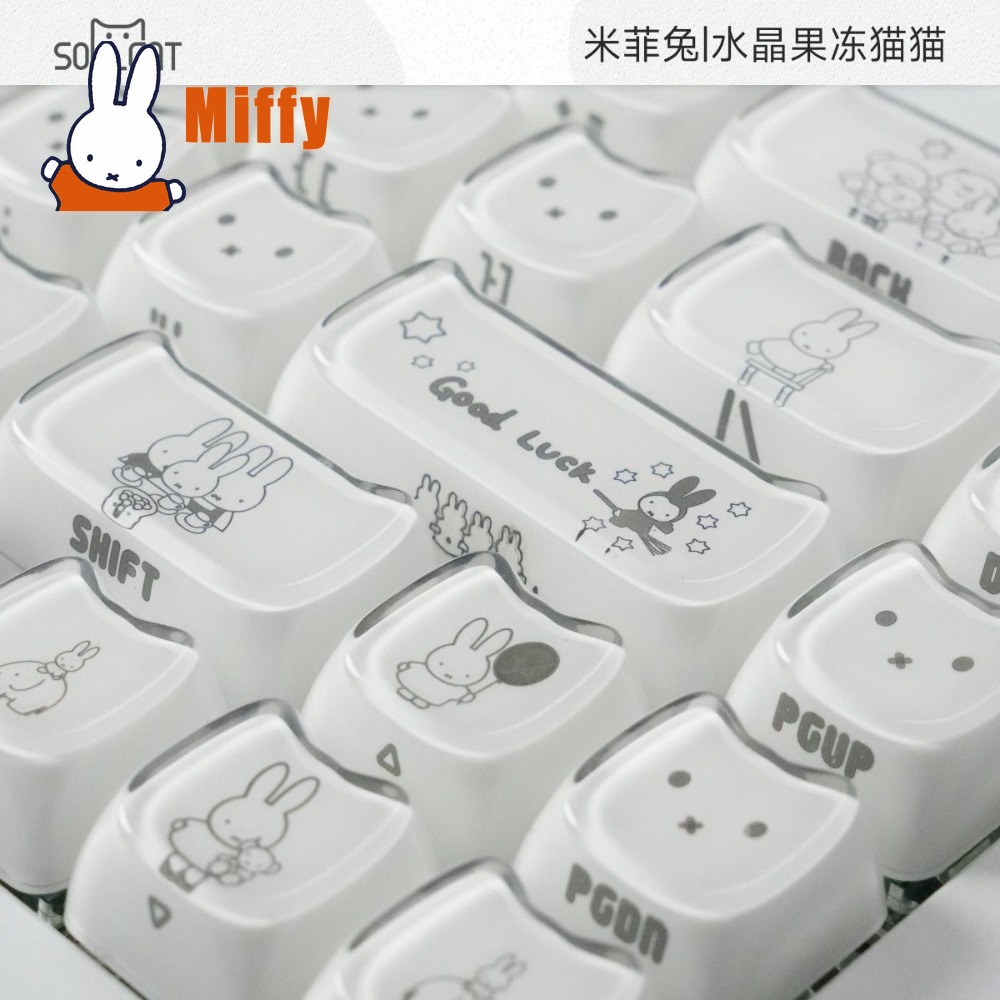 Gaming Keyboard He - Keycaps Kawaii Miffy, Tasti per Tastiera