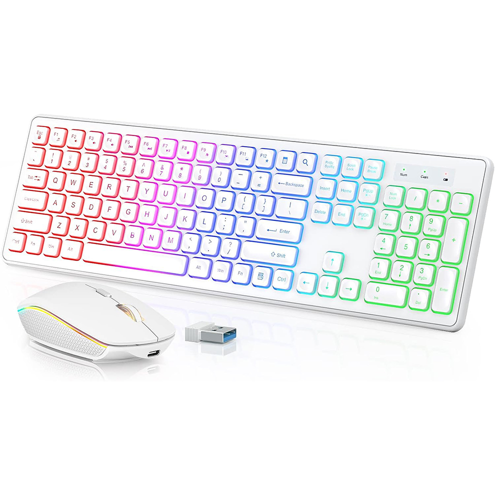 Gaming Keyboard That Is Quiet - Tastiera e mouse wireless retroilluminati, tasti