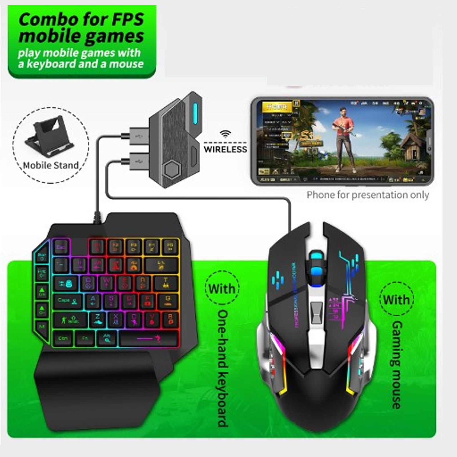 Pacchetto combinato per giochi - Gaming Keyboard Mobile recensione e prezzo
