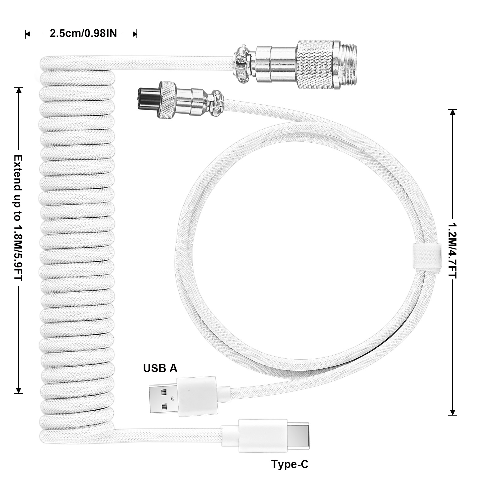 Cavo USB Type-C a spirale per  - Coiled Usb Cable recensione e prezzo