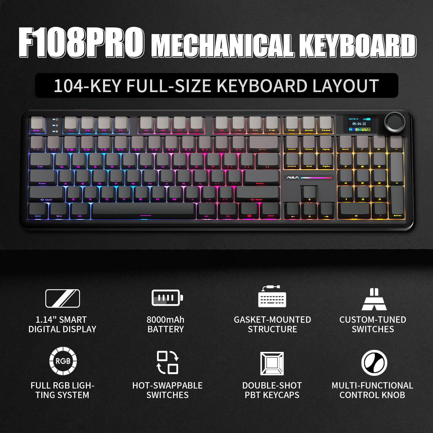 Tastiera Meccanica AULA F108 P - Keyboard Gaming Transparent recensione e prezzo